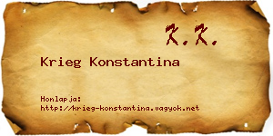 Krieg Konstantina névjegykártya